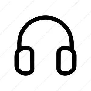 Simple Outline Headphone Audio Device Minimalist Line Icon