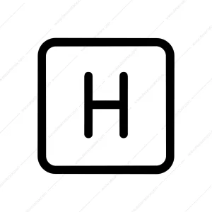 Minimalist Line Art Hospital Sign with Letter H Icon