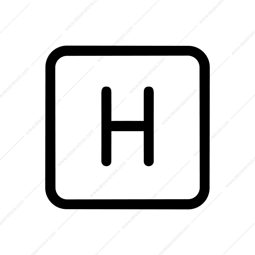 Minimalist Line Art Hospital Sign with Letter H Icon