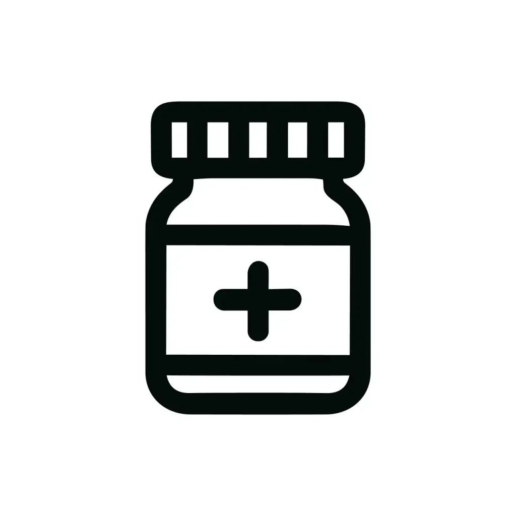 Outline Simple Pill Bottle Healthcare and Medical Drug Treatment Icon