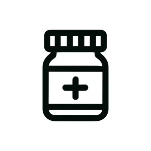 Outline Simple Pill Bottle Healthcare and Medical Drug Treatment Icon