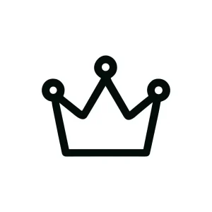 Simple Outline Royal Crown Shape Sign Graphic