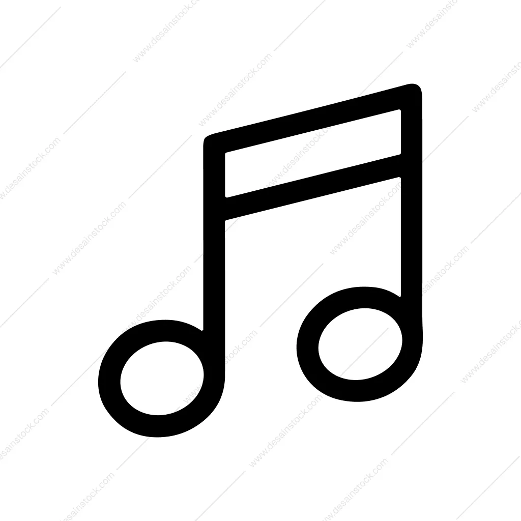 Simple Outline Double Note Musical Symbol Icon