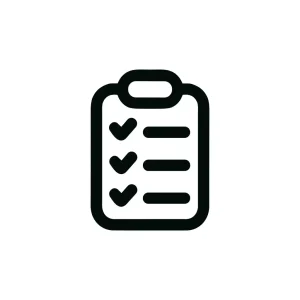 Simple Line Clipboard Checklist with Check Marks and Blank Lines Icon