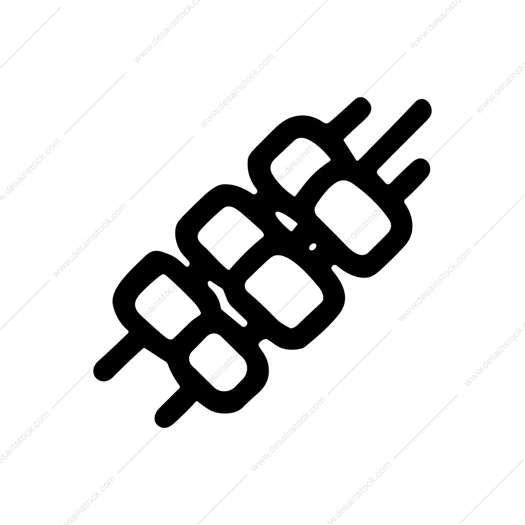 Simple Handdrawn Skewer Food Stick Outline Icon