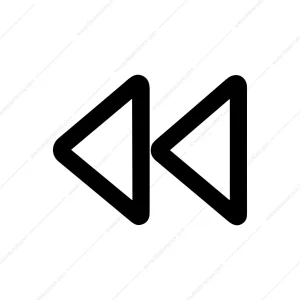 Simple Rounded Arrow Rewind Direction Symbol Icon