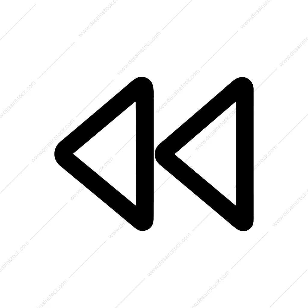 Simple Rounded Arrow Rewind Direction Symbol Icon