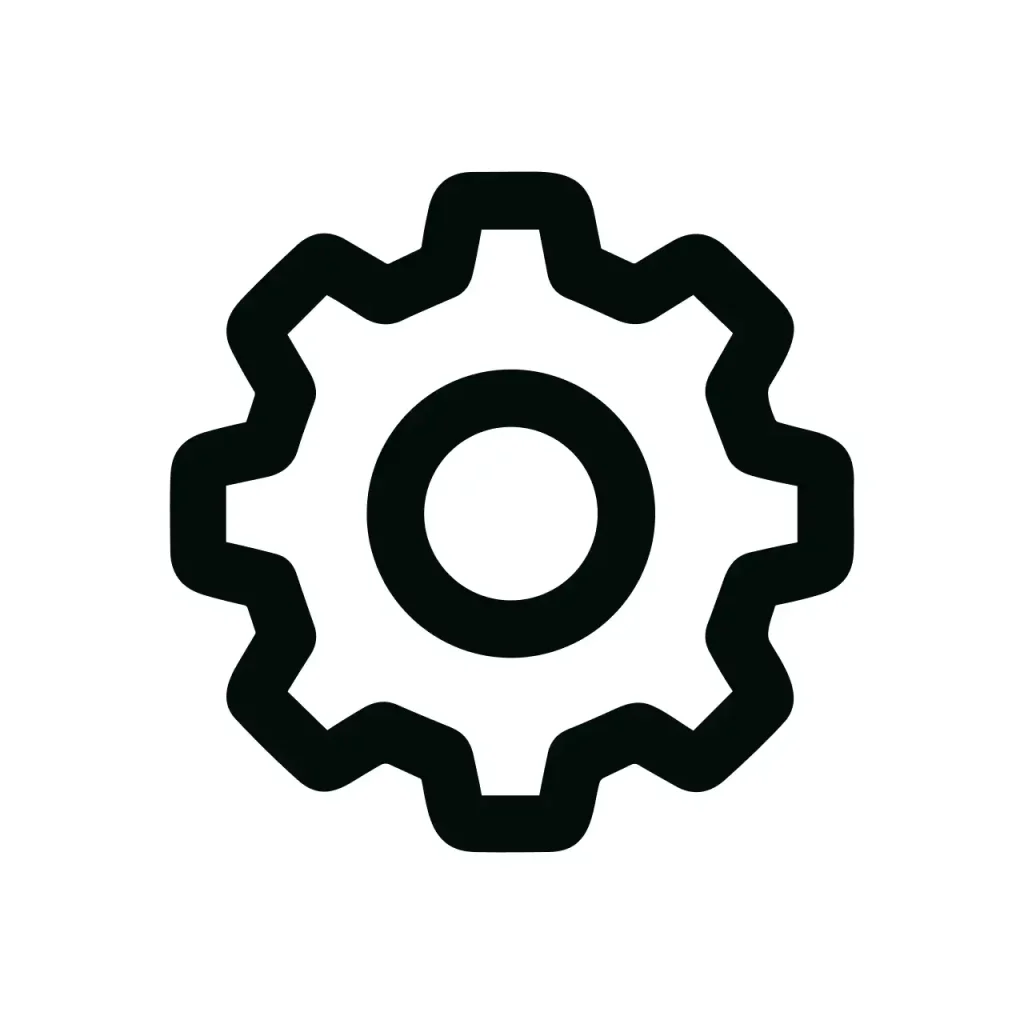 Simple Outline Style Detailed Gear Cogwheel Setting Configuration Icon
