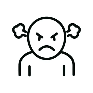 Simple Outline Irritated Person Angry Face Symbol Icon
