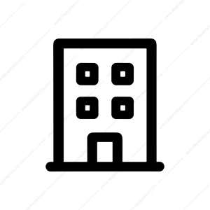 Minimalist Outline Residential Building Simple Shape Icon