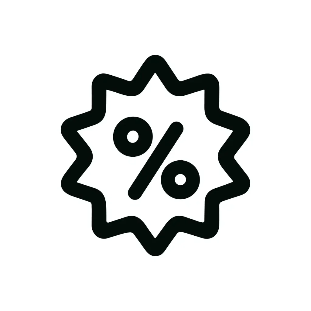 Simple Line Style Percentage Discount Sale Off Offer Badge Icon