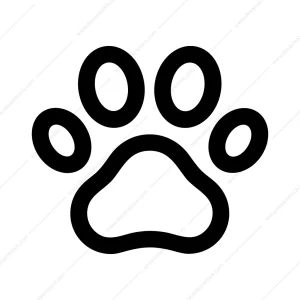 Simple Outline Animal Paw Print Cute Graphic Element