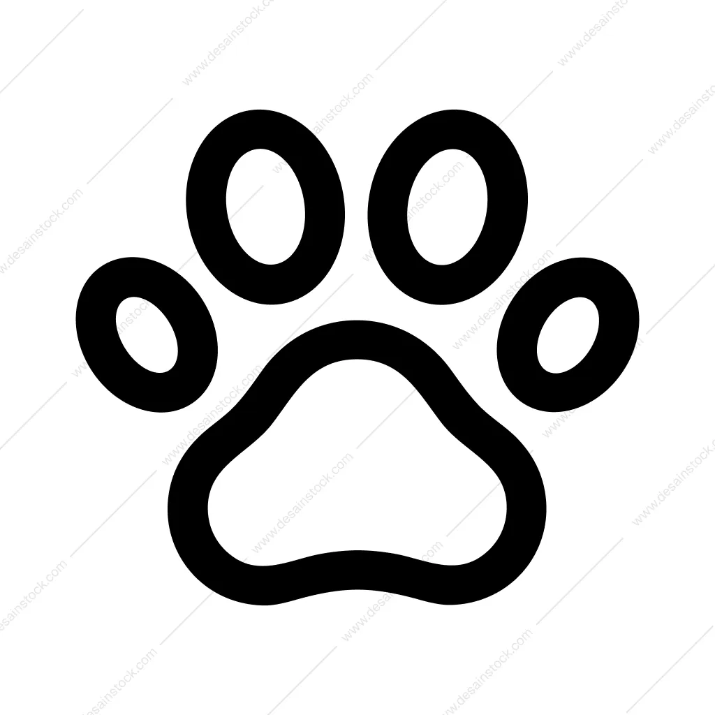Simple Outline Animal Paw Print Cute Graphic Element