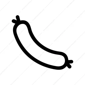 Simple Outline Delicious Sausage Icon Shape Design