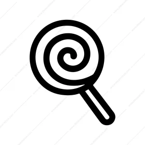 Simple Line Art Lollipop Candy Sweet Treat Icon
