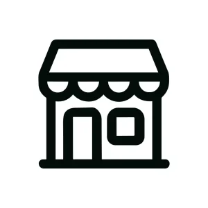 Simple Outline Storefront Graphic Illustration with Clean Lines Icon