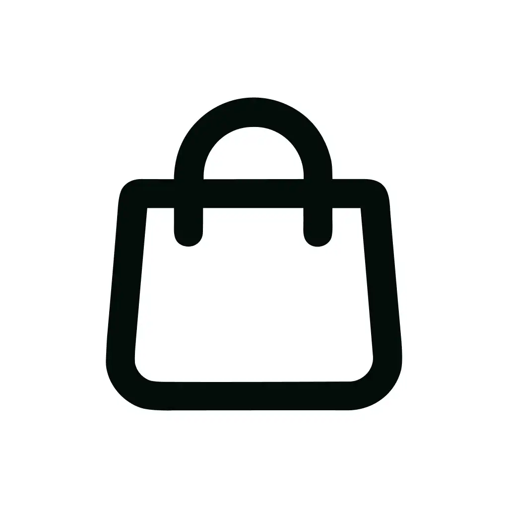 Minimalist Line Art Shopping Bag Retail Symbol Icon