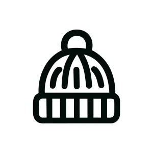 Minimalist Line Drawing Winter Beanie Hat Icon