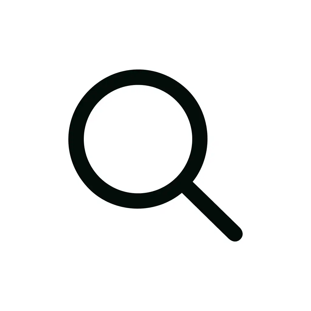 Minimalist Line Magnifier Finding Instrument Outline Graphic