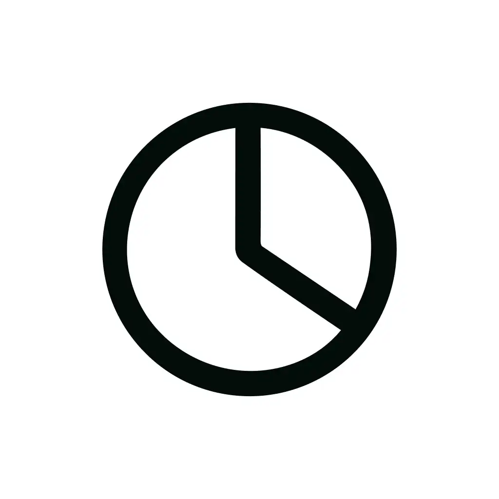 Simple Line Art Clock Time Symbol Icon