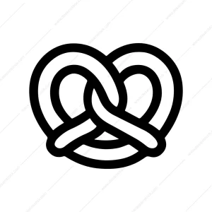 Simple Line Black and White Pretzel Food Icon