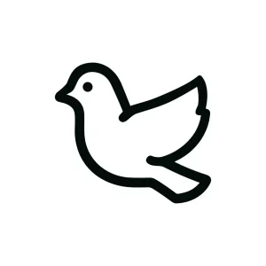 Simple Line Drawing Bird Flying Silhouette Symbol