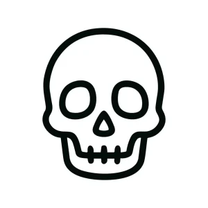 Simple Outline Skull Head Symbolic Death Icon