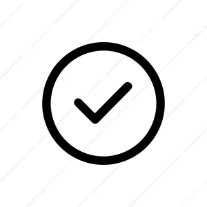 Simple Outline Circle Checkmark Tick Approval Sign Icon