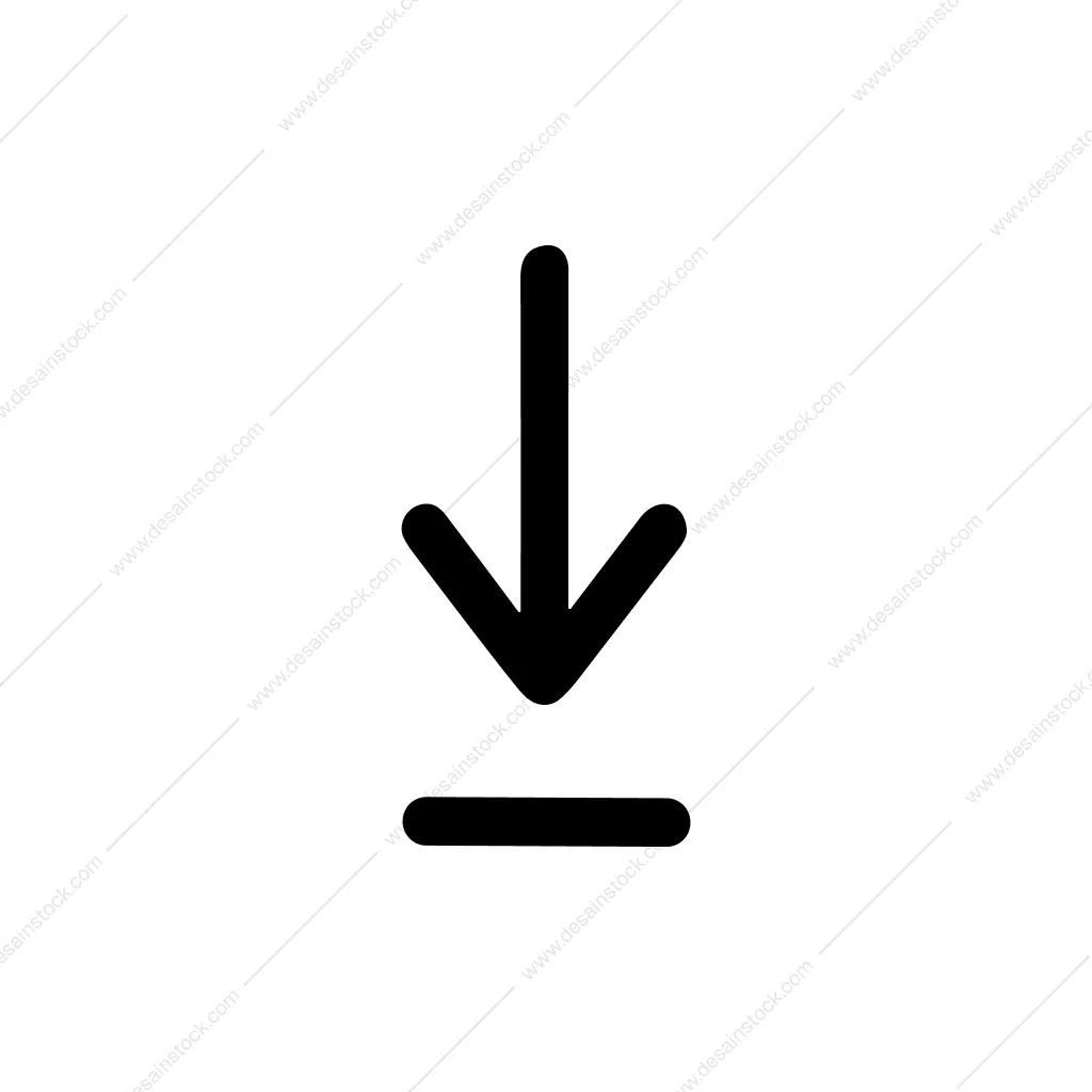 Simple Line Arrow Download Symbol Graphic Element