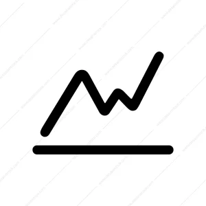 Simple Line Style Upward Trend Chart Graph Icon