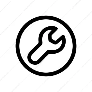 Simple Outline Circle Wrench Tool Maintenance Setting Icon