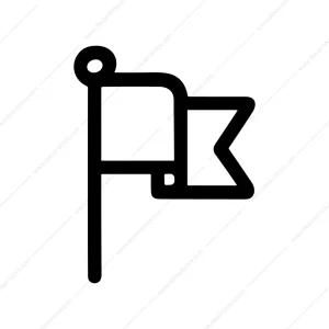 Outline Simple Waving Flag Destination Location Icon