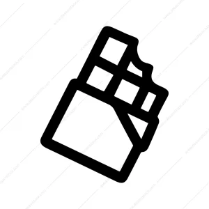 Simple Line Art Chocolate Bar Sweet Snack Icon