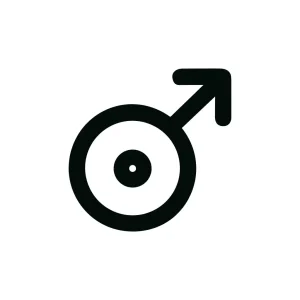 Simple Line Art Mars Symbol Representing Male Gender and Masculinity