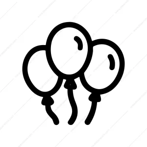 Outline Handdrawn Party Balloon Celebration Graphic Element