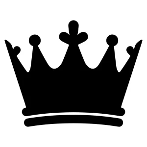 Simple Black Silhouette Crown Royal Symbol Graphic