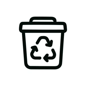 Line Art Recycle Bin Icon Illustration With a Simple and Modern Style