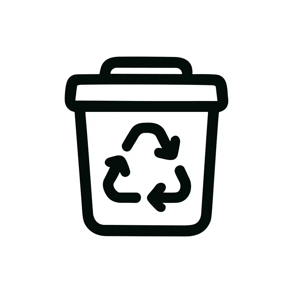 Line Art Recycle Bin Icon Illustration With a Simple and Modern Style