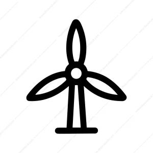 Simple Line Windmill Turbine Icon Clean Energy Symbol
