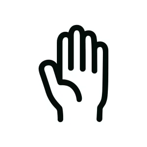 Simple Line Drawing Hand Palm Open Stop Sign Gesture Icon