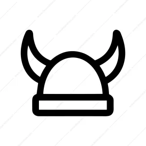 Outline Bold Viking Helmet Warrior Horned Headgear Icon