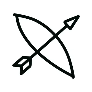 Outline Simple Arrow with Bow Symbol Icon