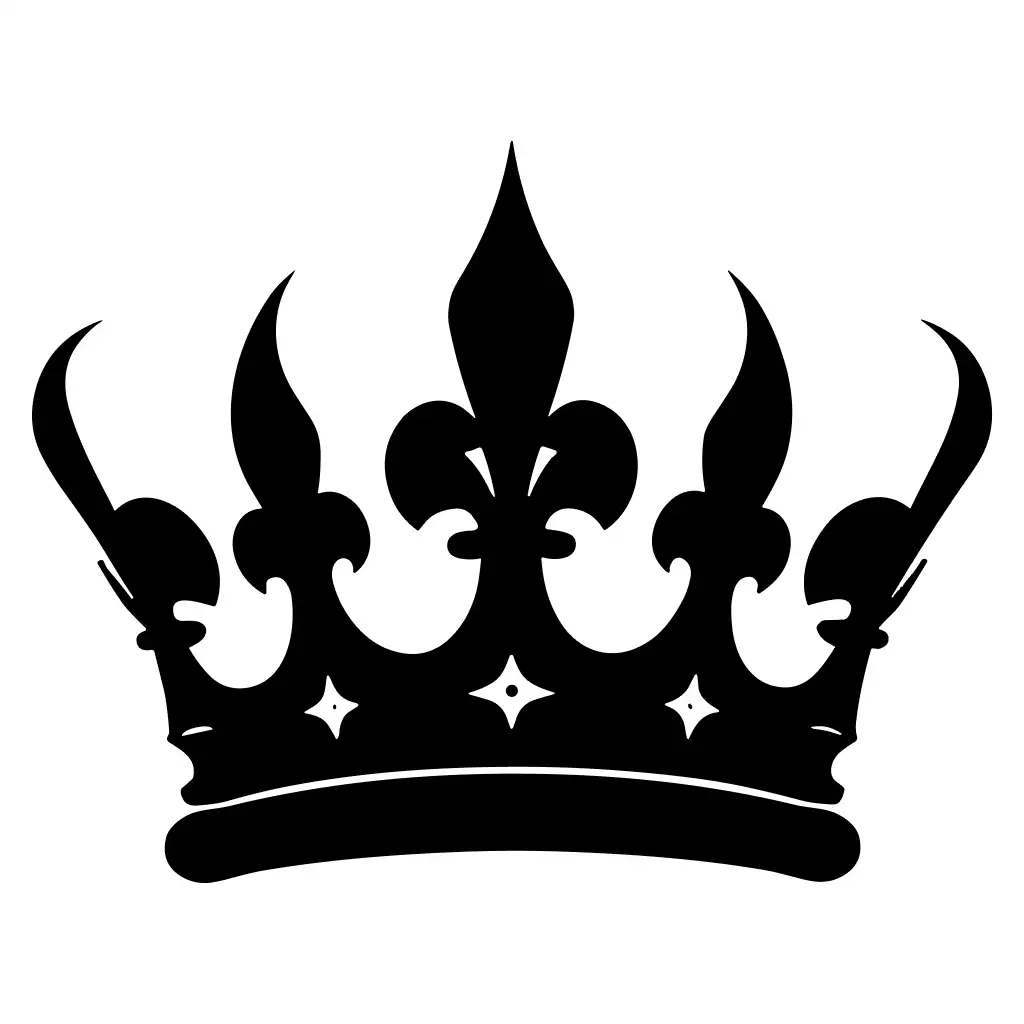Simple Silhouette Crown Emblem Royal Symbol Graphic