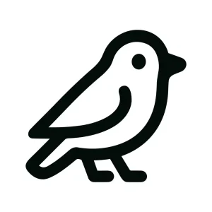 Simple Outline Bird Graphic Element Minimalist Icon
