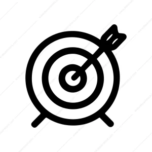 Minimalist Handdrawn Target Bullseye Arrow Achievement Goal Icon