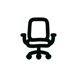 Simple Outline Handdrawn Office Chair Icon for Business and Workplace