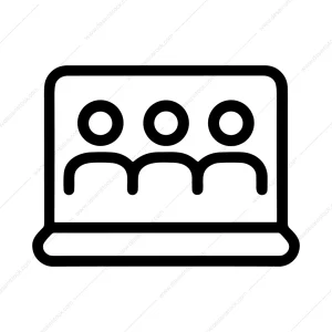 Outline Simple Group Meeting Online Communication Icon