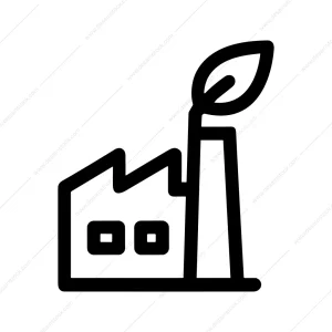 Line Simple Eco Factory Green Energy Icon