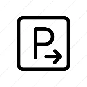 Simple Line Art Parking Direction Sign Icon