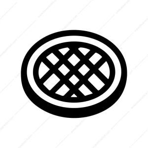 Simple Flat Grid Waffle Sweet Dessert Breakfast Icon